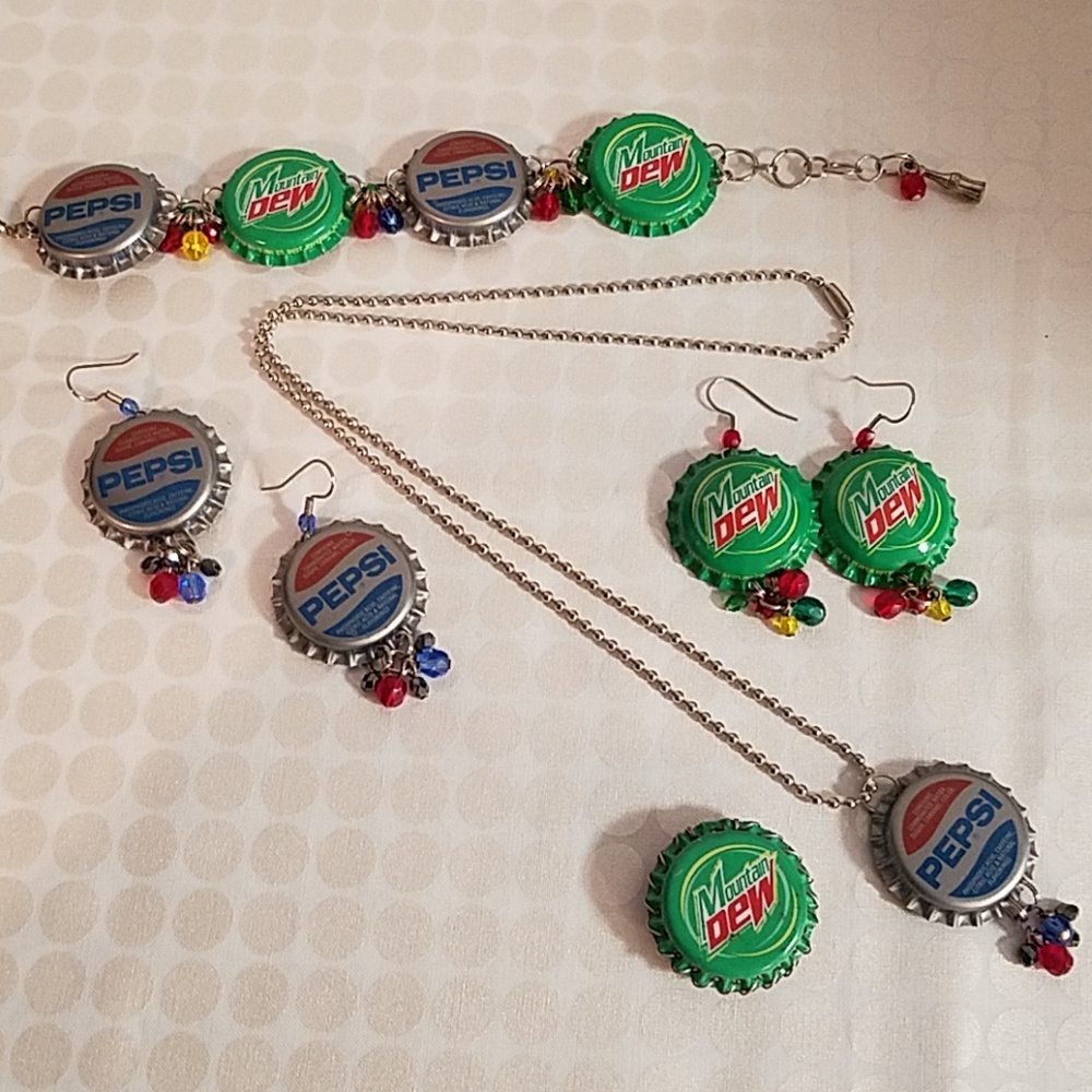 PEPSI & MOUNTAIN DEW Bracelet Earrings & Necklace